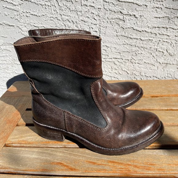 Moma Suede and Leather Ankle Boot - Picture 2 of 6